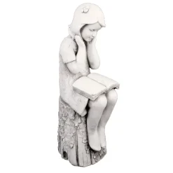 Statues & Sculptures Children-Summer Reading Girl 86cm Stone Resin Garden Statue