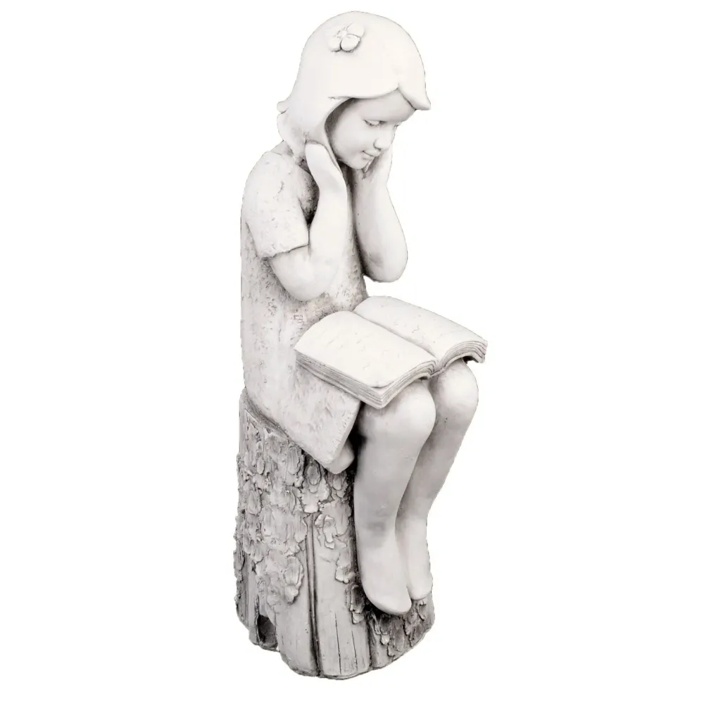 Statues & Sculptures Children-Summer Reading Girl 86cm Stone Resin Garden Statue