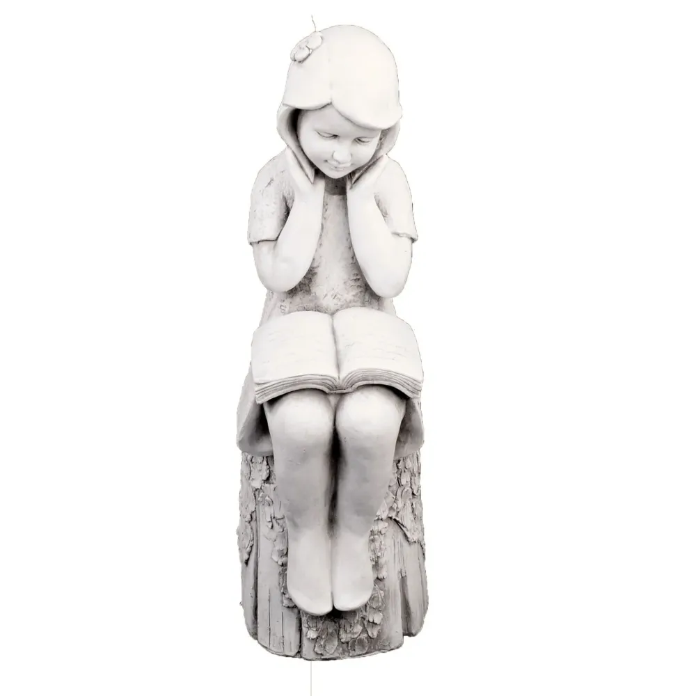 Statues & Sculptures Children-Summer Reading Girl 86cm Stone Resin Garden Statue