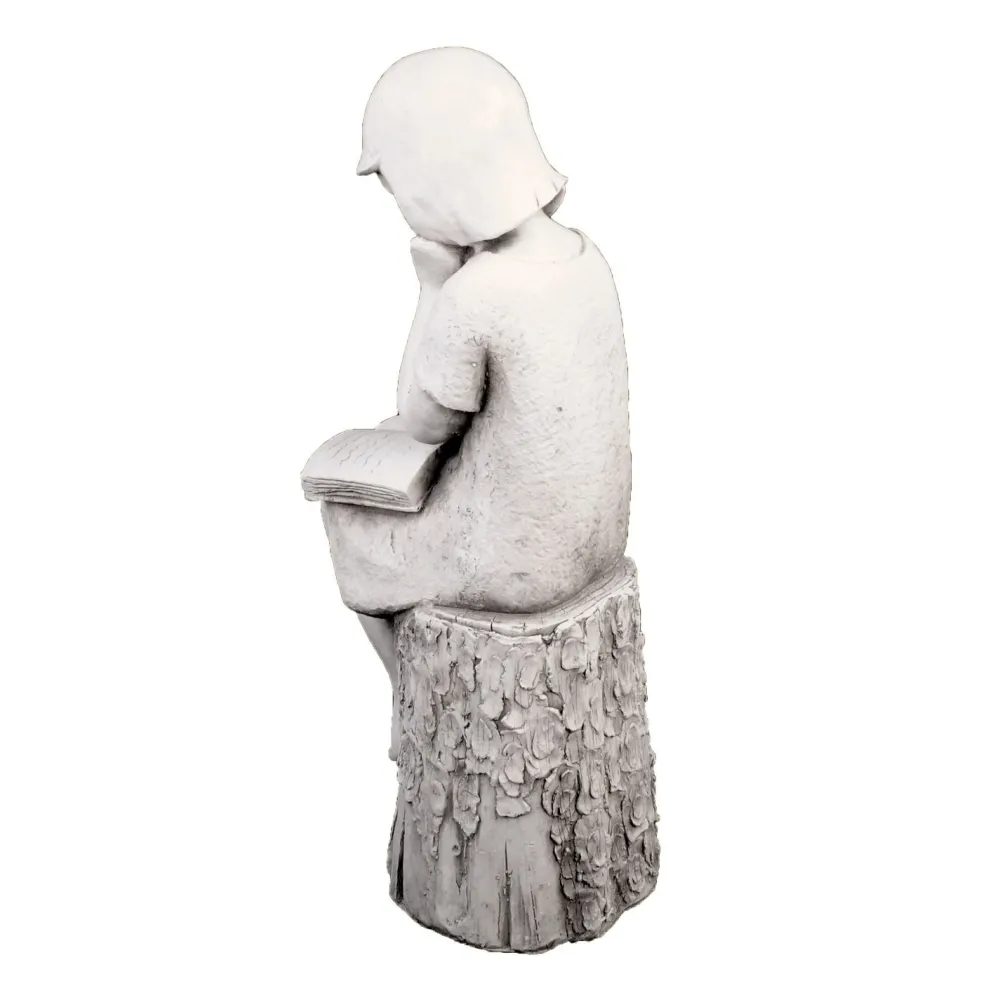 Statues & Sculptures Children-Summer Reading Girl 86cm Stone Resin Garden Statue