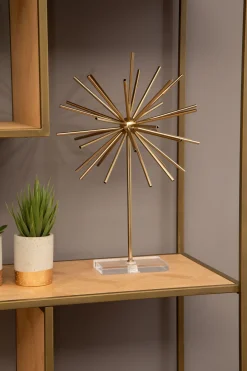 Statues & Sculptures Table Top|Contemporary-Sunburst 46cm Gold Metal Indoor Sculpture