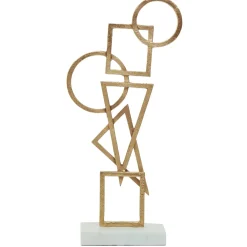 Statues & Sculptures Table Top|Abstract-Symbol Ascent 47cm Gold Metal Indoor Sculpture