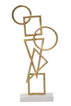 Statues & Sculptures Table Top|Abstract-Symbol Ascent 47cm Gold Metal Indoor Sculpture