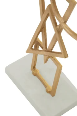 Statues & Sculptures Table Top|Abstract-Symbol Ascent 47cm Gold Metal Indoor Sculpture