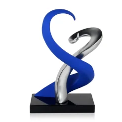 Statues & Sculptures Table Top|Abstract-Symphonic Motion 41cm Blue Resin Indoor Sculpture