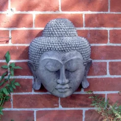 Statues & Sculptures Wall Plaques|Buddha-Thai Buddha Head Stone Garden Wall Art Plaque