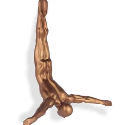 Statues & Sculptures Figurative|Wall Art-The Diver 55cm Bronze Resin Wall Sculpture