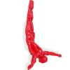 Statues & Sculptures Figurative|Wall Art-The Diver 55cm Red Resin Wall Sculpture
