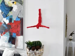 Statues & Sculptures Figurative|Wall Art-The Diver 55cm Red Resin Wall Sculpture