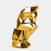 Statues & Sculptures Floor Standing|Low Poly-The Thinker 130cm Gold Geometric Metal Garden Sculpture
