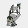 Statues & Sculptures Floor Standing|Low Poly-The Thinker 130cm Silver Geometric Metal Garden Sculpture