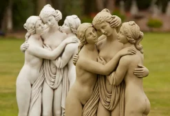 Statues & Sculptures Greek-Three Graces Bathstone Stone Garden Statue