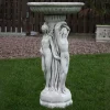 Statues & Sculptures Bird Baths-Three Graces Stone Garden Bird Bath