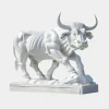 Statues & Sculptures Farm|Modern-Titan Bull 150cm White Marble Garden Statue v2