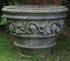 Statues & Sculptures Large|Round-Tivoli Vase Stone Garden Planter