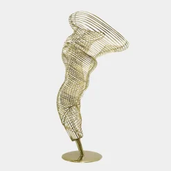 Statues & Sculptures Floor Standing|Abstract-Tornado 152cm Gold Metal Garden Sculpture