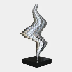 Statues & Sculptures Giant|Floor Standing-Tornado 195cm Silver Metal Garden Sculpture v2
