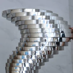 Statues & Sculptures Giant|Floor Standing-Tornado 197cm Silver Metal Garden Sculpture v3