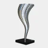 Statues & Sculptures Floor Standing|Abstract-Tornado 163cm Silver Metal Garden Sculpture v1