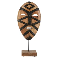 Statues & Sculptures Table Top|Contemporary-Tribal Guardian 53cm Wood Indoor Sculpture