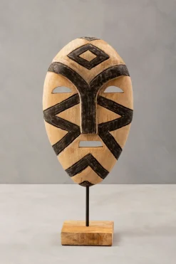 Statues & Sculptures Table Top|Contemporary-Tribal Guardian 53cm Wood Indoor Sculpture