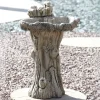 Statues & Sculptures Bird Baths-Twin Feeder Stone Garden Birdbath