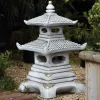 Statues & Sculptures Pagodas-Two Tier Japanese Pagoda Stone Garden Ornament