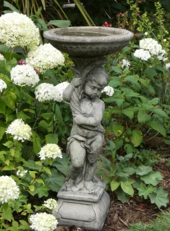 Statues & Sculptures Bird Baths-Urchin Design Stone Garden Bird Bath