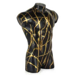 Statues & Sculptures Figurative|Table Top-Valiant Torso 50cm Black Resin Indoor Sculpture