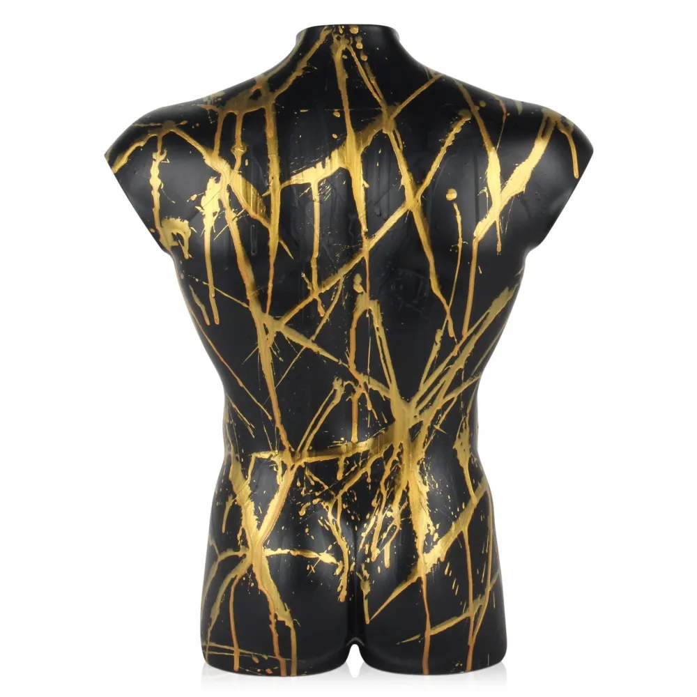 Statues & Sculptures Figurative|Table Top-Valiant Torso 50cm Black Resin Indoor Sculpture