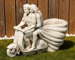 Statues & Sculptures Large-Vespa Lambretta Scooter Stone Garden Planter Ornament