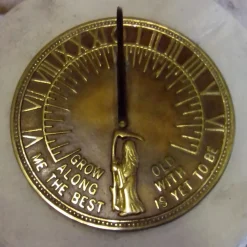 Statues & Sculptures Garden Sundials-Victorian Aged Brass Stone Garden Sundial