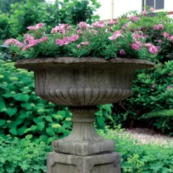 Statues & Sculptures Large|Round-Victorian Grand Stone Garden Planter