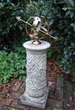 Statues & Sculptures Armillary Sundials-Vine Armillary Stone Garden Sundial
