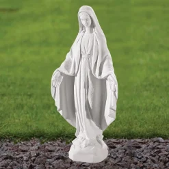 Statues & Sculptures Virgin Mary-Virgin Mary 35cm Marble Resin Garden Statue