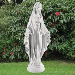 Statues & Sculptures Virgin Mary-Virgin Mary 97cm Marble Resin Garden Statue