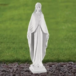 Statues & Sculptures Virgin Mary-Virgin Mary 36cm Marble Resin Garden Statue