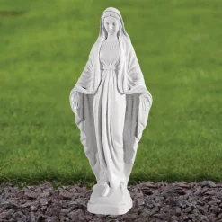 Statues & Sculptures Virgin Mary-Virgin Mary 28cm Marble Resin Garden Statue