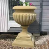 Statues & Sculptures Large|Round-Waddeston Urn Stone Garden Planter