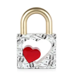 Statues & Sculptures Table Top|Contemporary-Wealth Padlock 38cm Gold Resin Indoor Sculpture