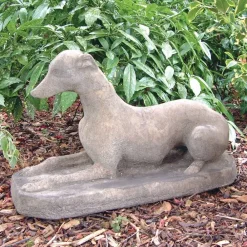 Statues & Sculptures Dogs-Whippet Stone Garden Ornament