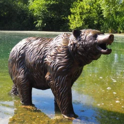 Statues & Sculptures Wildlife-Wild Bear Cub Bronze Metal Garden Statue
