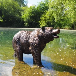 Statues & Sculptures Wildlife-Wild Bear Cub Bronze Metal Garden Statue