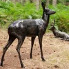 Statues & Sculptures Stags & Deers-Wild Doe Life-Size 118cm Bronze Metal Garden Statue
