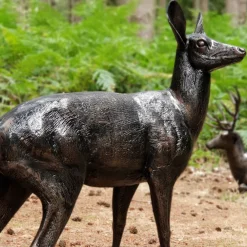 Statues & Sculptures Stags & Deers-Wild Doe Life-Size 118cm Bronze Metal Garden Statue