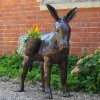 Statues & Sculptures Farm-Wild Donkey with Baskets Bronze Metal Garden Statue