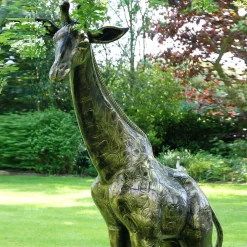 Statues & Sculptures Wildlife|Modern-Wild Giraffe 205cm Bronze Metal Garden Statue