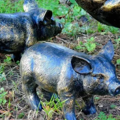 Statues & Sculptures Farm-Wild Piglets (Set of 2) Bronze Metal Garden Ornaments