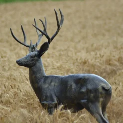 Statues & Sculptures Stags & Deers-Wild Stag Life-Size 148cm Bronze Metal Garden Statue