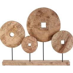 Statues & Sculptures Table Top|Abstract-Woodland Disc 52cm Wood Indoor Sculpture